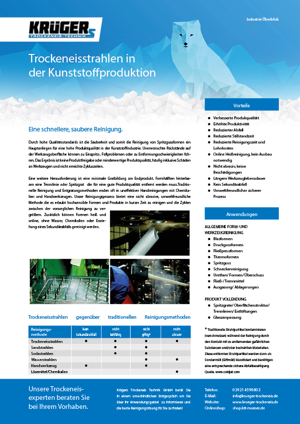 Datenblatt für die Anwendung in der Kunststoffproduktion